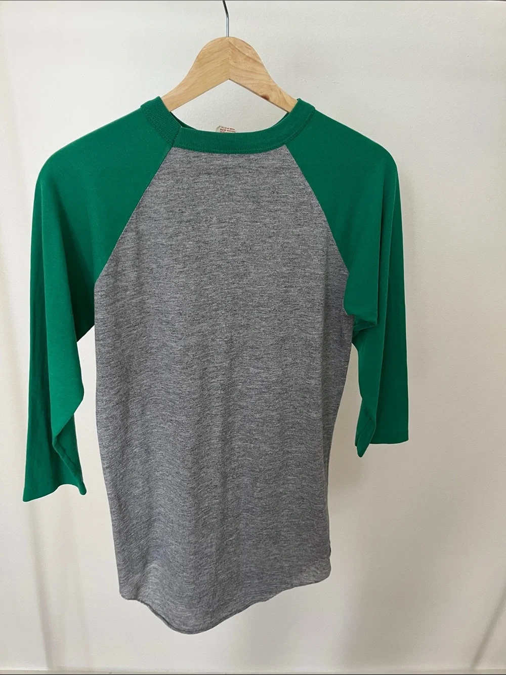 Vintage Philadelphia Eagles Raglan Baseball Tee - Green & Gray faded